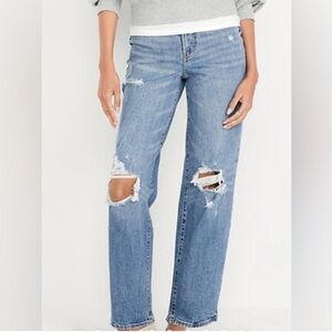 Old Navy Distressed OG Loose Straight Leg Jeans 8